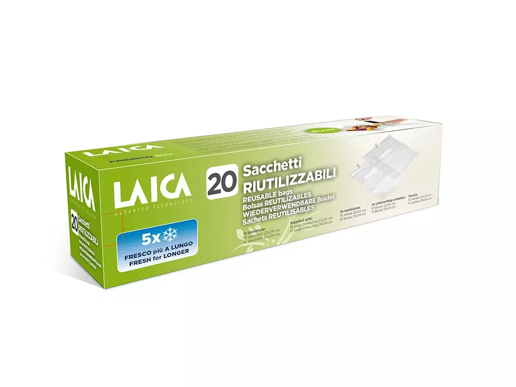 Pungi de vidat reutilizabile Laica VT3521, 20 bucati